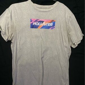 Hollister Light Gray Tee with Vibrant Logo
